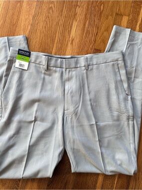 Kenneth Cole Men 38x34 Techni-Cole Dress Pants Gray Slim Stretch Performance NWT